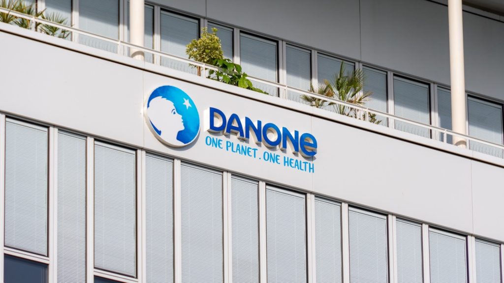 Danone corporate logo on building