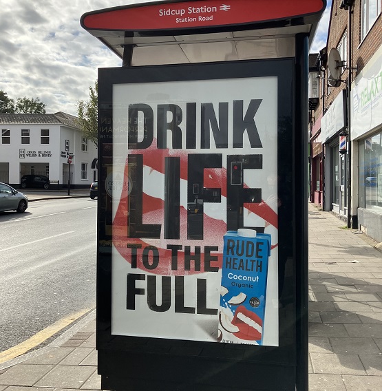 An advert for Rude Health plant-based milk, 3 October 2024